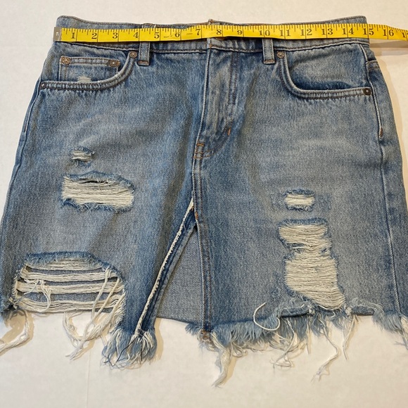 Free People Light Blue Denim Mini Skirt - Picture 8 of 9